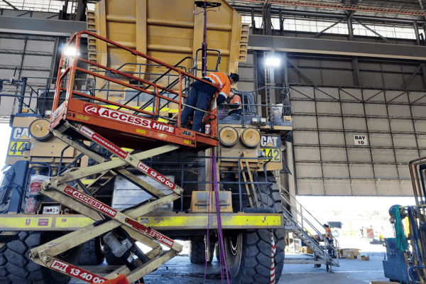 CAS installation equipment on truck at Mt Arthur Coal