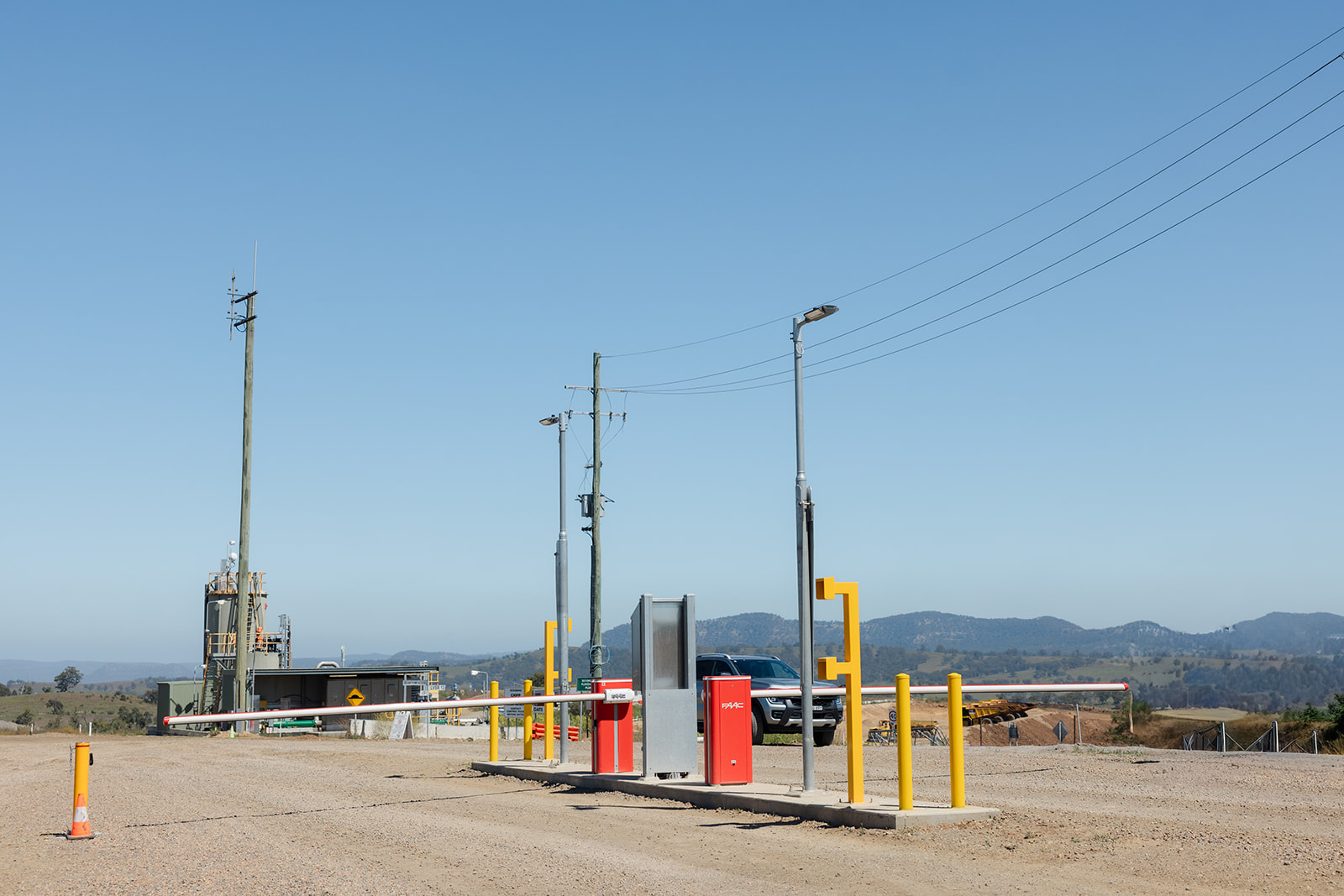 Commercial boom gate access control system installed at Mount Pleasant mining site